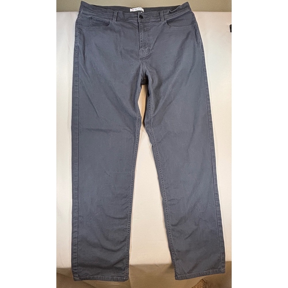 Topo Designs Dirt 5 Pocket Pants Mens 38x34 Asphalt Gray Stretch Workwear Hiking